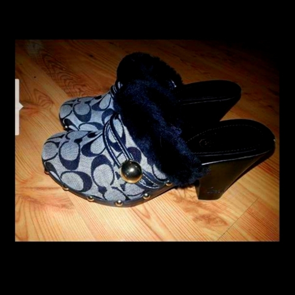 NEW AUTHENTIC VINTAGE COACH SIGNATURE C GRAY MULE CLOGS SIZE 7 - Picture 3 of 14